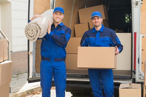 Packed household boxes ready for Edenpark removals