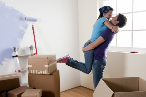 Packed moving boxes and labels for house removals in Edenpark