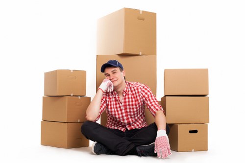Packed office items ready for transport in Edenpark